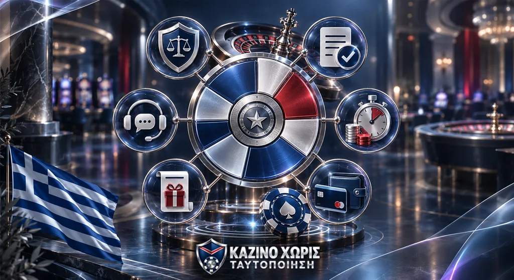 Η αξιολόγηση των καζίνο παρουσιάζεται με έξι κριτήρια, σταθμισμένη μεθοδολογία και έλεγχο δεδομένων.